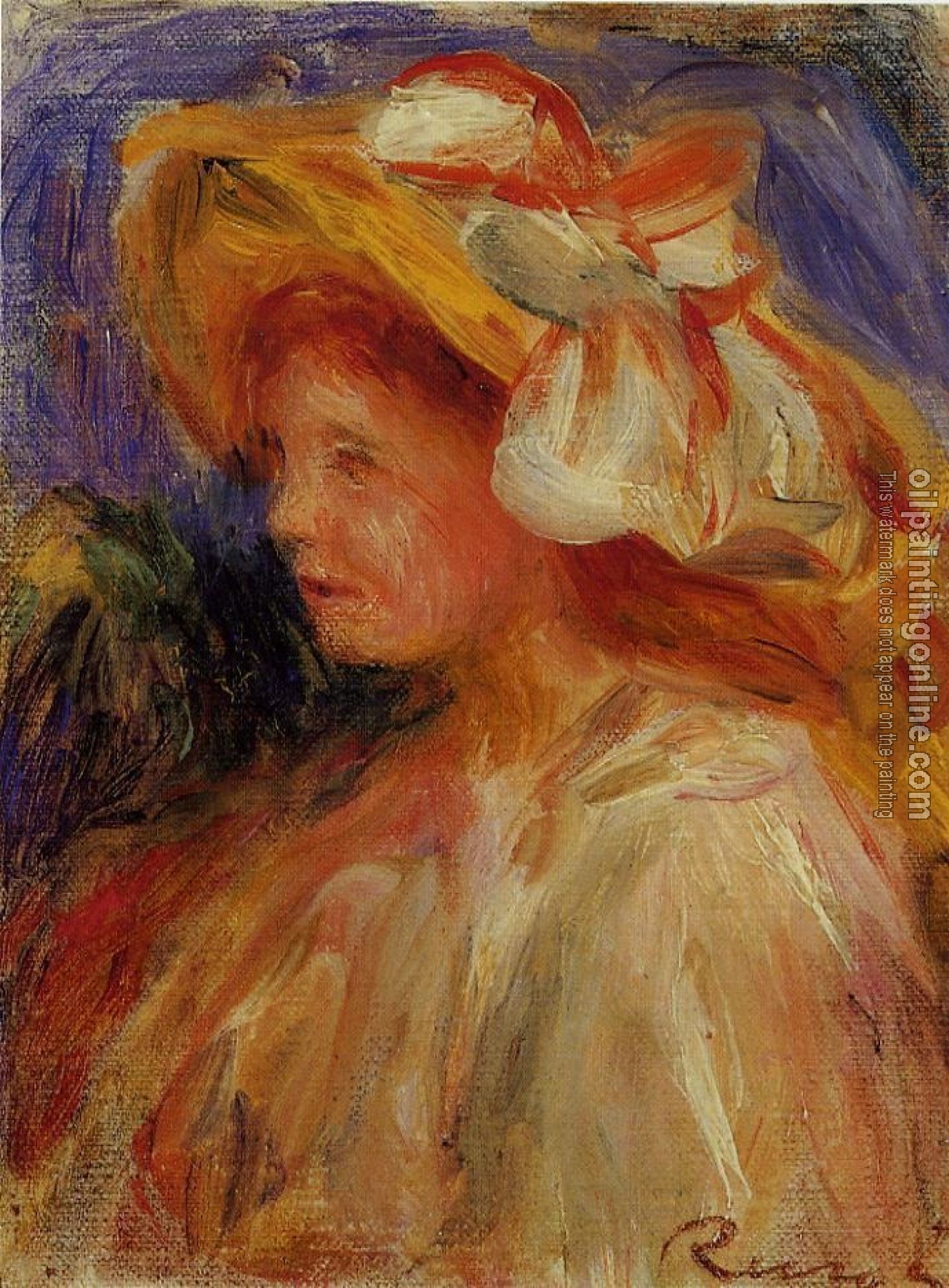 Renoir, Pierre Auguste - Profile of a Young Woman in a Hat